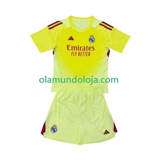 Camisola Real Madrid Guarda-redes Criança Equipamento Quarto 2025-2026 Manga Curta